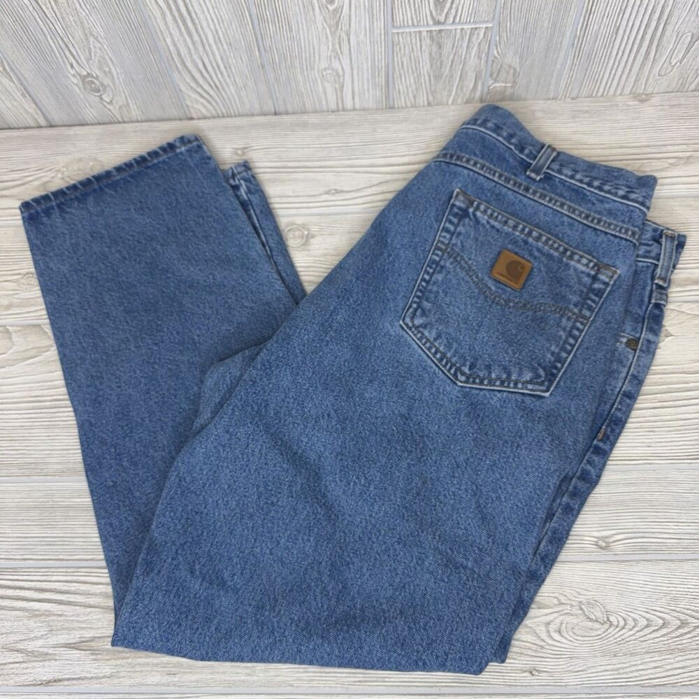 Carhartt Straight Traditional Fit Blue Jeans Men's Size 40x30 B18-STW
